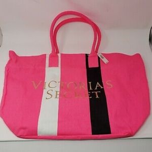 NWT Victoria's Secret Pink Stripe Tote Bag